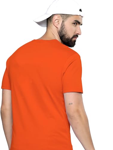 Image of LEOTUDE Men's Regular Fit Half Sleeve Round Neck Cottonblend Tshirt (Color Black)