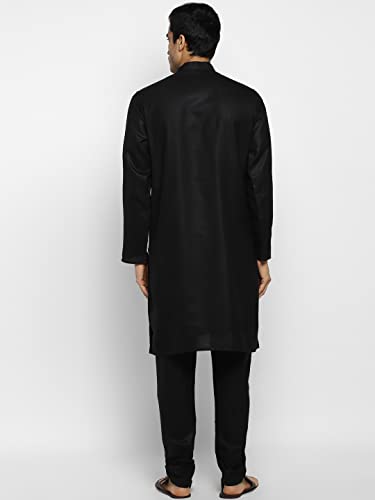 Image of Royal Kurta Men's Cotton Knee long full Sleeve Solid Straight Kurta Pyjama Set