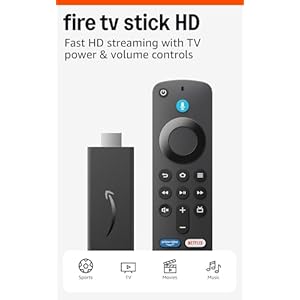 Amazon Fire TV Stick HD (newest model), free and live TV, Alexa Voice Remote, smart home controls, HD streaming