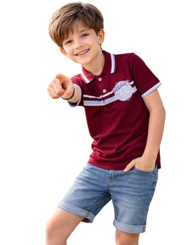 Image of TotzTouch Boys Premium Polo Collar Tshirt Combo with Zipper Closure Color White & Black Age 6 Years to 15 Years