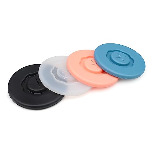 JANDH 4 Piezas Tapas de Silicona Con Agujeros Cruzados, Tapa de Taza de Color Antipolvo Para Vasos y Tazas de Café