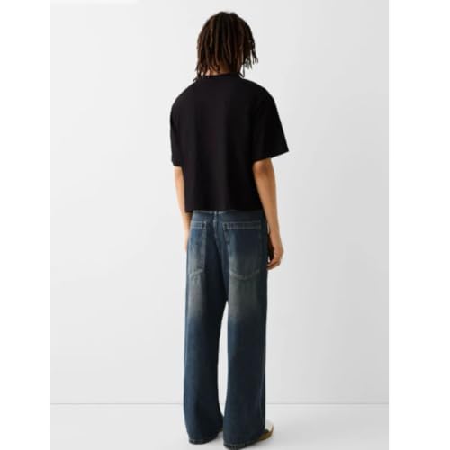 Classic Relaxed Fit Men's Denim Jeans, Wide Leg, Medium Wash Blue2