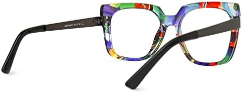 ♡ L ♡ Zeelool Floral Oversized Thick Square Blue Light Blocking Glasses
