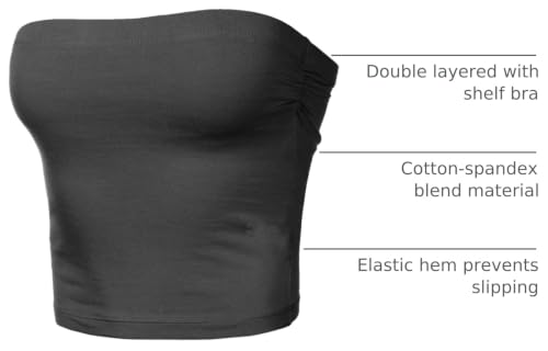 Image of Women's Shapewear Tube Tops Strapless Ruched Built-in Shelf Bra Casual