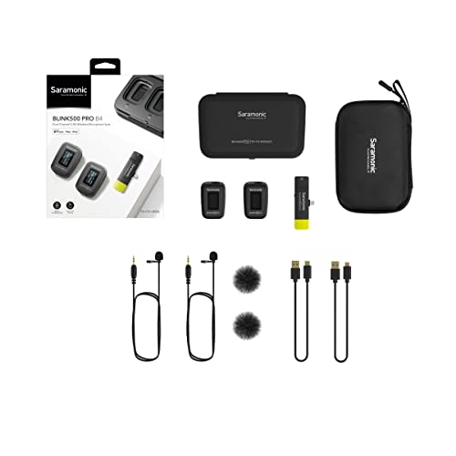 Image of Saramonic Advanced 2.4GHz 2-Person Wireless Clip-On Microphone System with Lavaliers & Lightning Receiver for Apple iPhone & iPad (BLINK500PROB4)