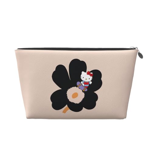 ハローキティ 花柄 ベージュ 化粧ポーチ メイクボックス ペンポーチ 筆箱 ペンケース 収納ポーチ 収納バッグ 化粧品収納 筆入れ 大容量 多機能 女の子 学生 キャラクター