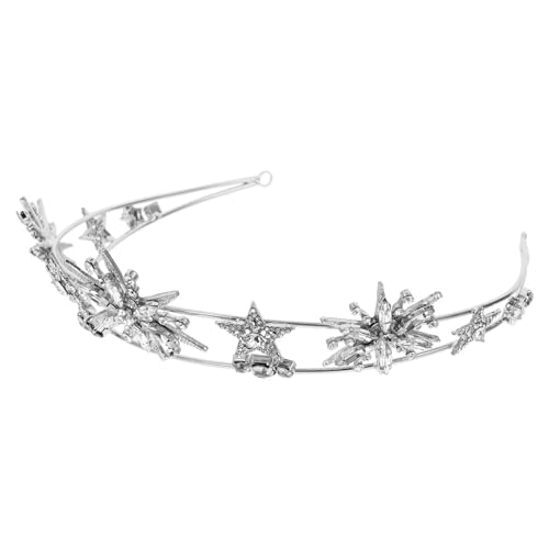 Tiara de estrellas para niña con diseño delicado y acabado de aleación plata fina