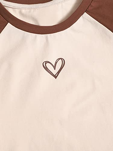 Image of Floerns Girls Summer Print Short Sleeve Round Neck Crop Tops Tee Shirts