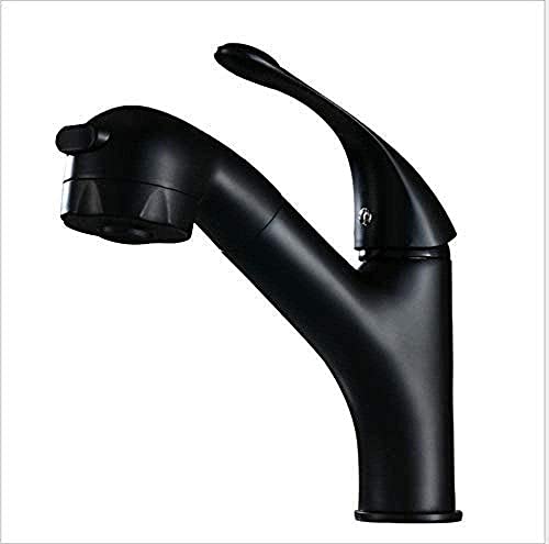 Robinet de lavabo monotrou extractible noir pour eau chaude et froide