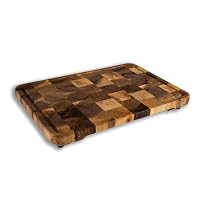 Marcel Paa Holz-Schneideblock aus Walnussholz 44×30×4 cm – Stirnholz Schneidebrett mit Saftrille – messerfreundlich & antibakteriell – Profi-Schneidblock mit Tellerunterschub – Ansicht 1