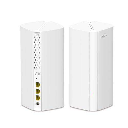 Image of Tenda Nova MX12 Mesh WLAN WiFi 6 System - AX3000 Dual Band Mesh System - Recommended for Huser with 2-4 Bedrooms - 3X Gigabit Port - Replaces WLAN Router & Repeater - Compatible with Alexa - 2 Pack