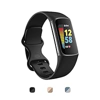 Fitbit Charge 5 Advanced Health & Fitness Tracker with Built-in GPS, Stress Management, Sleep Tools, 24/7 Heart Rate, SpO2 & More, Black/Graphite, One Size (S & L Bands Included)