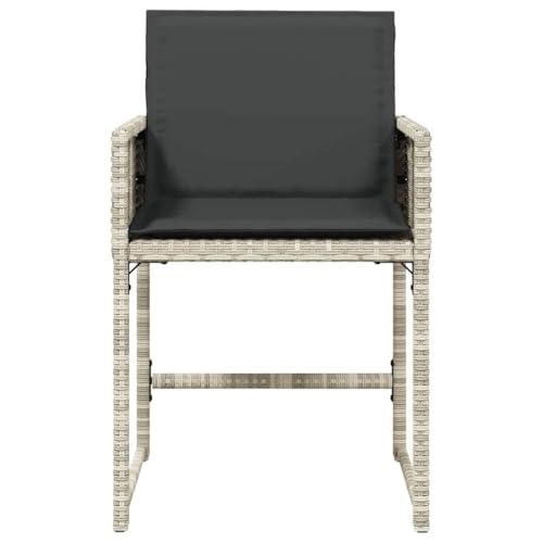Chaise de repas pour jardin extérieur lot de 4 fauteuils gris clair LH5A