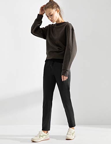 AJISAI 7/8 calça de corrida para viagem com bolsos, casual, elástica, calça de treino para mulheres,