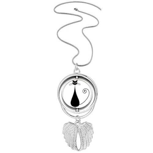 Collier chat noir et ailes d'ange Halloween, le symbole d'un amour éternel