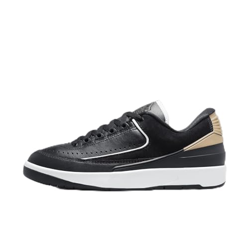 Air Jordan 2 Retro Low Black/Varsity Red Women's Shoes (DX4401-001, Black/Metallic Gold/Off White/Varsity Red) Size 9