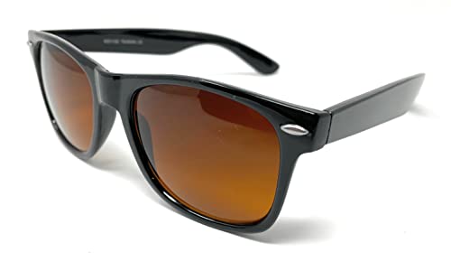 WD Shades - Amber Blue Block Sunglasses Unisex Rectangle 80s Retro