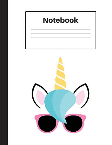 Notebook: Unicorn Pink Glasses, Handwriting, Notebook Home Office School Student Teacher Homeschool, 7.4 x 9.7 in, 200 pages for kids, school, home, students, teachers (Unicorn Essentials) image 3