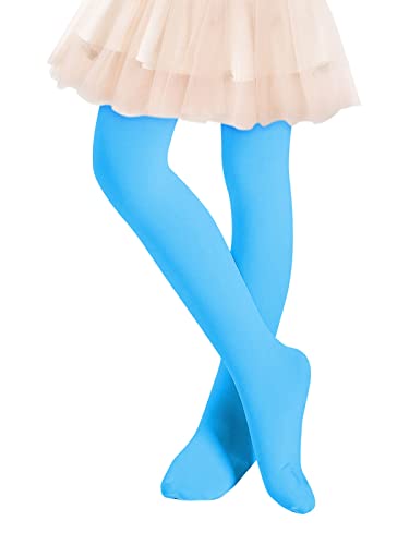 Zando Girls Ballet Tights For Toddler Girls Footed Dance Stockings For Girls Ultra-Soft School Uniform Tights Kids Stretchy Socks For Toddler Girls Leggings For Baby Girls Blue Tights 6-9 Years #TOP16