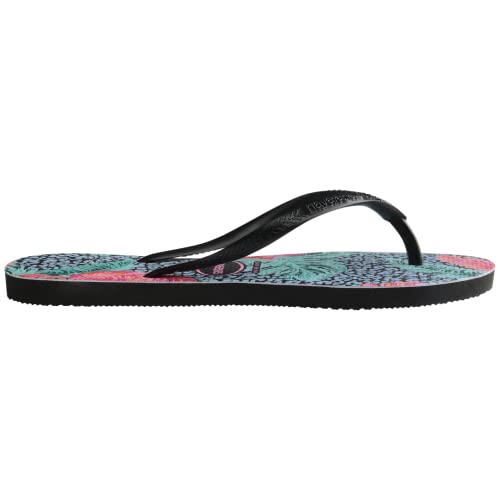 Havaianas kids slim animal floral sandal - black/black -, 11/12C little kid2