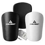 Cavest Mini parastinchi da calcio per bambini e adulti, piccoli, 12 x 8 cm, ultraleggeri 30 g, con schiuma EVA, mini parastinchi da calcio, comodi e resistenti, bianco e nero