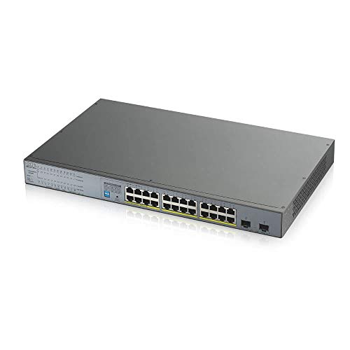 Zyxel GS1300-26HP-EU0101F commutateur réseau Non-géré Gigabit Ethernet (10/100/1000) Connexion Ethernet, supportant l'alimentation Via ce Port (PoE) Gris Cover