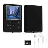 mp3プレーヤー 音楽プレイヤー 小型1.8インチカラー画面 ミュージックプレイヤー Bluetooth5.3対応 sdカード再生プレーヤー 64GBのSDカード付 128GBまで対応 HIFI音質 軽量 コンパクト 倍速再生・録音・画像閲覧など多機能搭載 デジタルオーディオプレーヤー｜通勤・練習向け｜日本語説明書付き (ブラック)