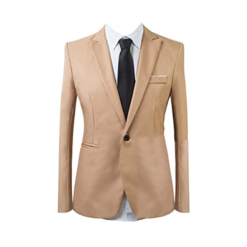 Blazer pour homme en coupe ajustée haut de gamme - Ensemble chic kaki