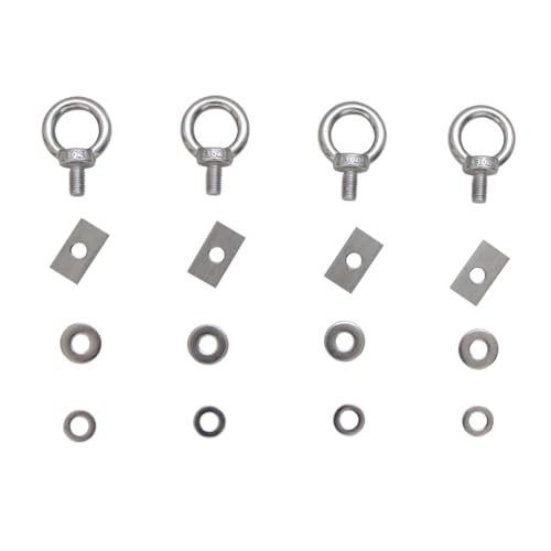 Image of MaxxHaul 50844-4 Pieces Stainless Steel Tie Down Anchor Points for 50616 64-inch Platform Rack