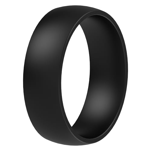 ThunderFit Silicone Rings for Him and Her, Rubber Engagement Bands Unisex, 1.7mm Thick Minimalist Rubber Engagement Rings, Standard