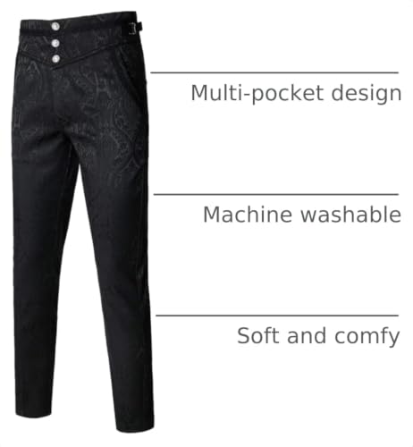 Image of VATPAVE Mens Gothic Pants Cosplay Costume Trousers Steampunk Victorian Pants