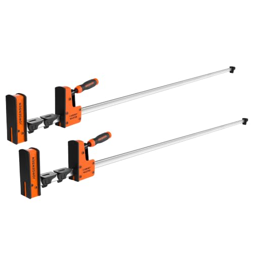 Image of JORGENSEN 60-Inch Parallel Bar Clamps, 2-Pack Cabinet Master Bar Clamps | Heavy-Duty Clamps for Woodworking Glue-Up, 2200 lbs Force, Quick Release, Spreader Function