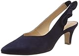 Leder bugatti Damen 411685733400 Slingback Pumps, Blau (Dark Blue 4100), 37 EU