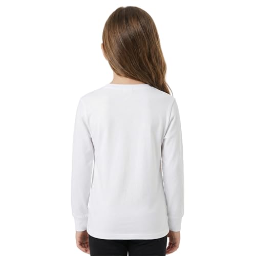 Image of Girls Cotton Long Sleeve Shirts Kids T Shirts Lightweight Breathable Casual Classic Tee Top for Children Age 3-14 Years