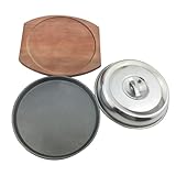 Plaque de cuisson ronde pour barbecue : fabriquée en bois et en métal de qualité, elle est et résistante