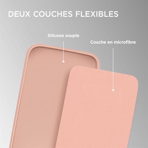 Coque silicone iPhone 17 Pro rose antichoc housse souple protection camera - 3