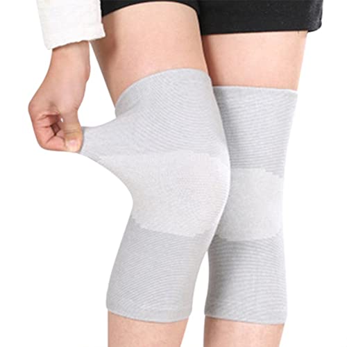 Image of JUMISEE (One Pair) Bamboo Fabric Knee Sleeves For Knee Support, Circulation Improvement & Pain Relief,Sport Compression For Running, Pain Management, Arthritis Pain Women & Men (Gray, X-Large)