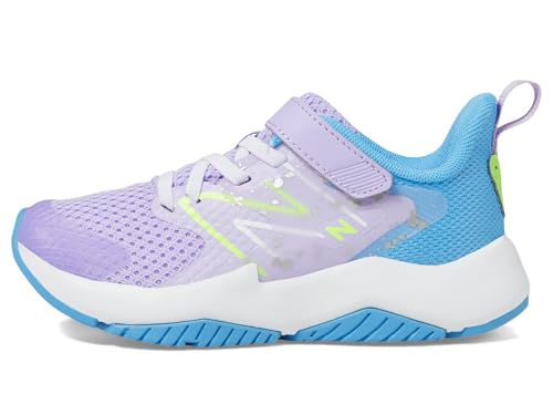 New Balance YTRAVHG2 Running Shoe, Lilac Glo/Sky Blue/Pixel Green, 4.5 X-Wide US Unisex Big_Kid4