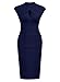 Miusol Women's Business Slim Style Ruffle Work Pencil Dress(Large,B-Navy Blue)