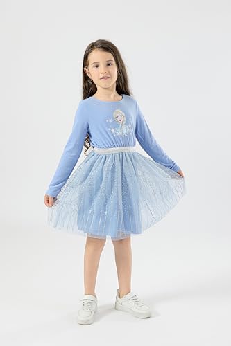 Disney Frozen Girls Elsa Long Sleeve Dress for Toddler and Little Girls – Blue2