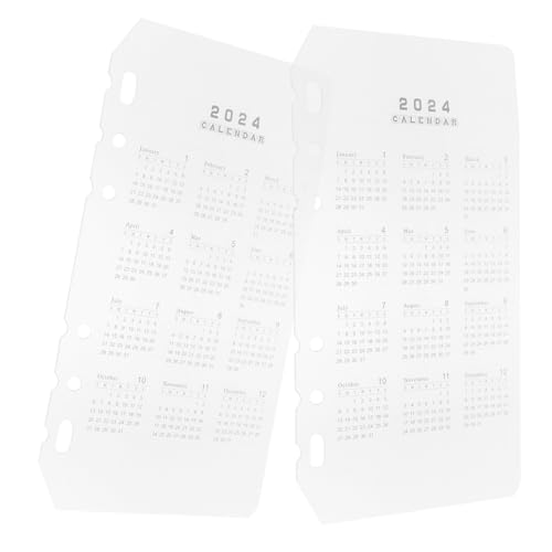 HOODANCOS 2個年対応カレンダー仕切り 取り外し可能な透明マット製バインダー用ノートセパレーター コンパクト 軽量で手帳やジャーナルに