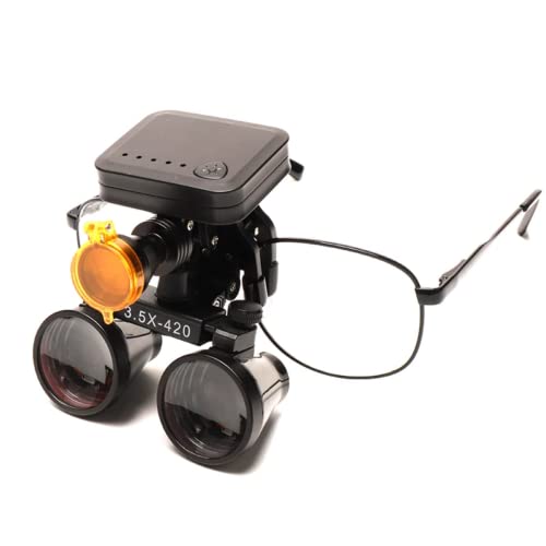 3.5X lupas binoculares lupa marco de metal con 5W LED faro
