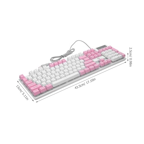 Clavier de jeu USB robuste en ABS de haute qualité avec rétroéclairage bicolore rose blanc