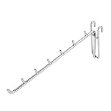 ドウシシャ ルミナス ラック スチールラックパーツ 傾斜ハンガー 長さ30cm 7連フック 吊り下げ収納 吊りフック 頑丈 耐荷重約2kg ちょい掛けに便利 洋服掛け 衣類収納 バッグ収納 ベルト掛け 帽子掛け LSK-H30