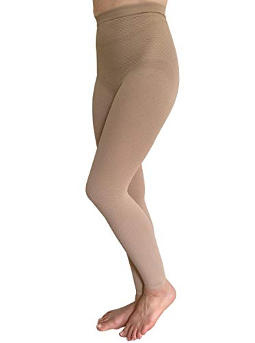 Bioflect Compression Leggings with Bioactive Raised Massaging Knit - for Support and Comfort - Sand XL