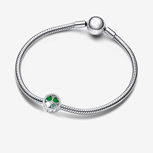 Lucky Four-Leaf Clover Charm Good Luck Bead for Pandora Charm Bracelet4