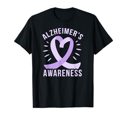 ALZHEIMER'S AWARENESS PURPLE RIBBON Memory Loss Walk Meme Camiseta
