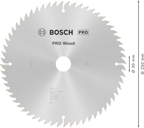 Bosch 1x Lame de scie circulaire PRO Wood pour scies à onglets filaires (pour Bois résineux, Bois dur, Ø mm, Professional Accessoire Scie circulaire à onglets)