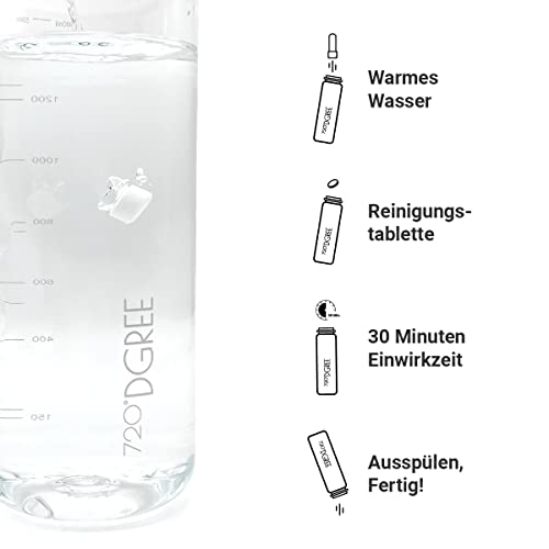 720°DGREE Reinigungstabletten für Trinkflaschen - 20 Tabs - Einfach Hygienische Anwendung - Entfernt Gerüche, Ablagerungen & reinigt all Deine Flaschen - Ideal für Kunststoff, Glas, Edelstahl, Alu 3