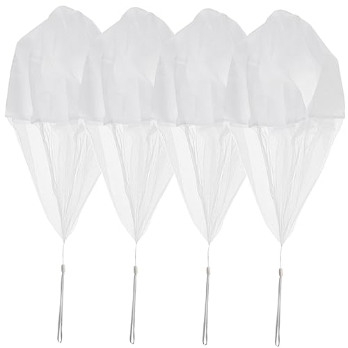 VANZACK 4pcs Hand Throw Parachute for Outdoor Flying with String Design for Fun Playtime and
